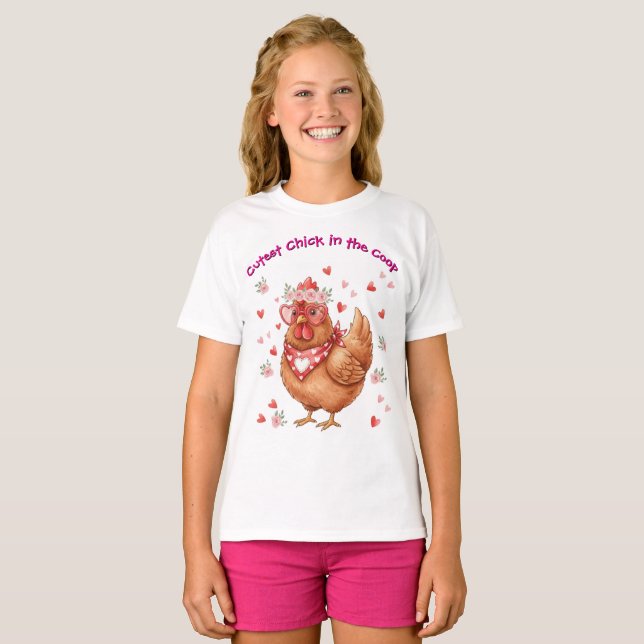 Sötaste hönan i hönshuset Brun höna T Shirt (Hel framsida)