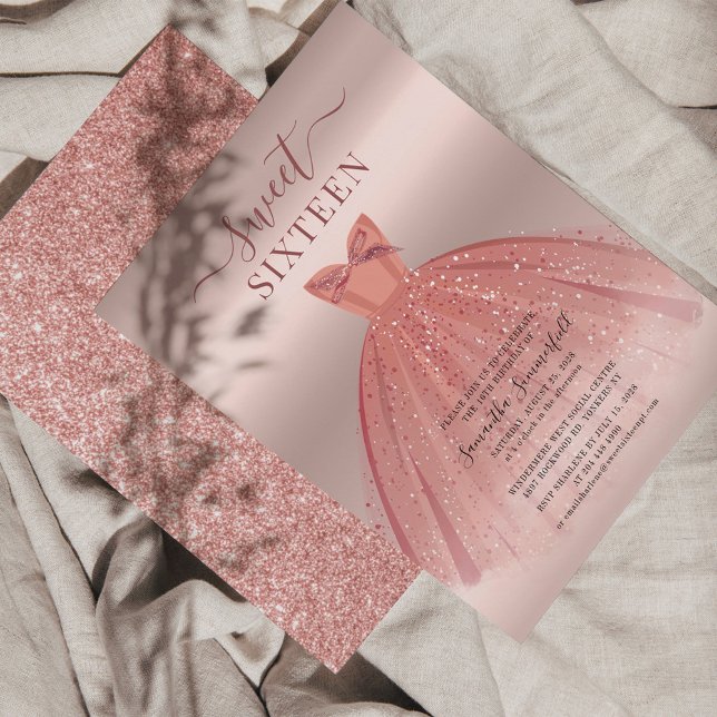 Sötaste inbjudan till 16-dagarspartiet glitter Ro  (Skapare uppladdad)