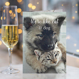 Sötaste Katt- och Hund Alla hjärtans dagskort Kort