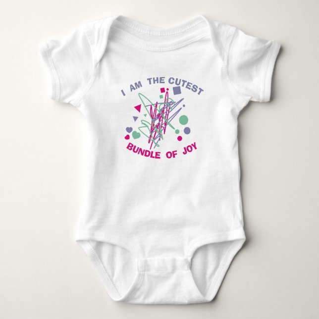 Sötaste Knippe Rosa Lila Turkos Former Linjer T Shirt (Framsida)