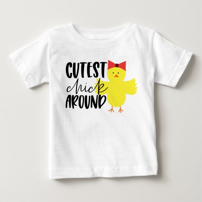 Sötaste kycklingen runt omkring påsk t-shirt för t (Framsida)