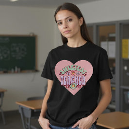 Sötaste lärare Retro Flower Valentine Heart T Shirt