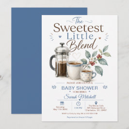 Sötaste lilla blandning Kaffe Baby Shower Inbjudningar