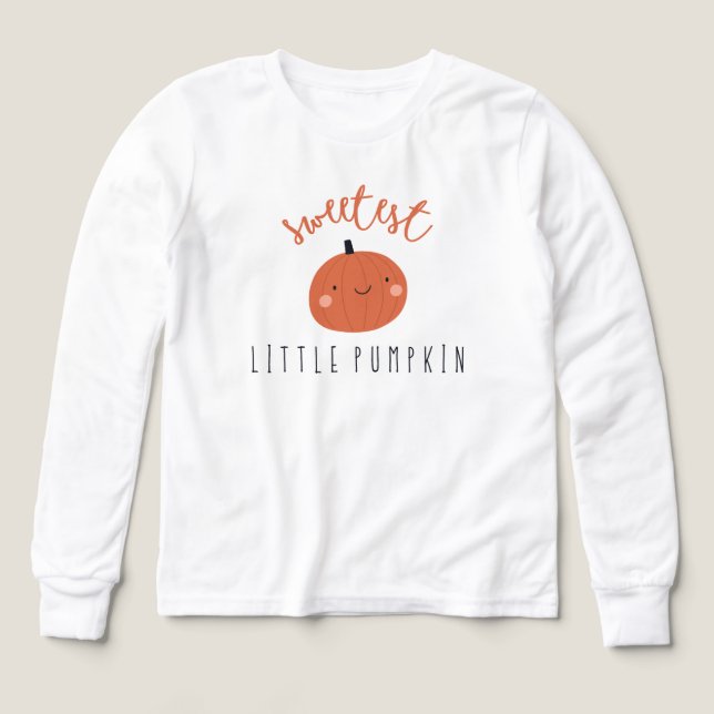 Sötaste lilla pumkin Boys Långärmad T-Shirt (Design framsida)