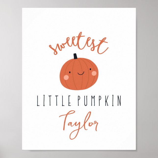 Sötaste lilla pumpa Anpassat namn Poster (Framsidan)