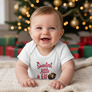 Sötaste Lilla Tomte Personlig Bebis Foto T Shirt