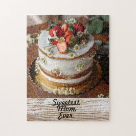 Sötaste. Mamma. Aldrig. med Cake Mors dag Gift Pussel
