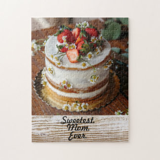 Sötaste. Mamma. Aldrig. med Cake Mors dag Gift Pussel