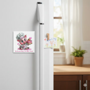 Sötaste Mamma Gris Kock Kylskåpsmagnet