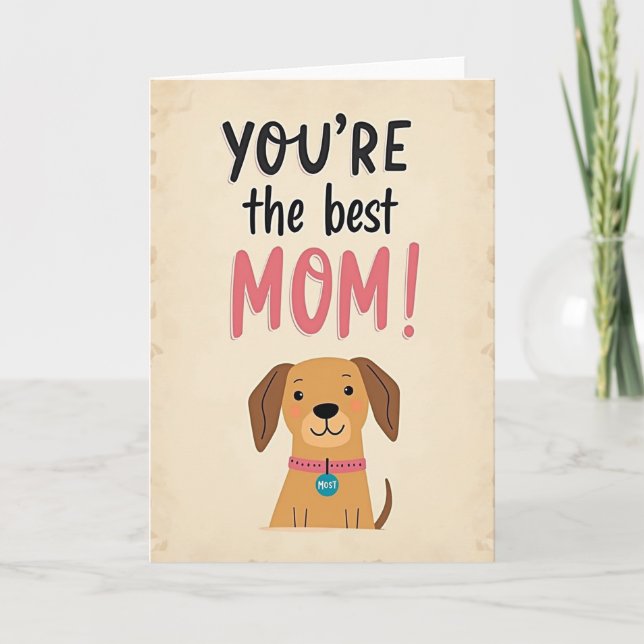 Sötaste mamma hund konstkort kort (Framsida)