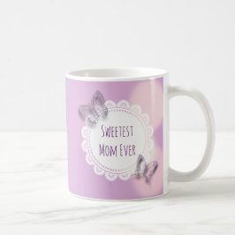 Sötaste Mamma någonsin Lila Butterfly Kaffemugg
