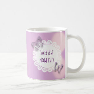 Sötaste Mamma någonsin Lila Butterfly Kaffemugg
