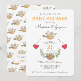 Sötaste Mamman fåglar som flyger över den minsta b Inbjudningar