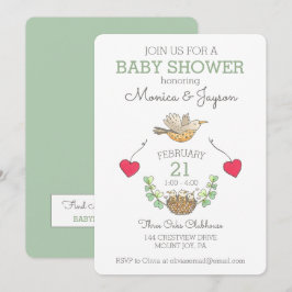 Sötaste Mamman Fammande babyskor Grönt Inbjudningar