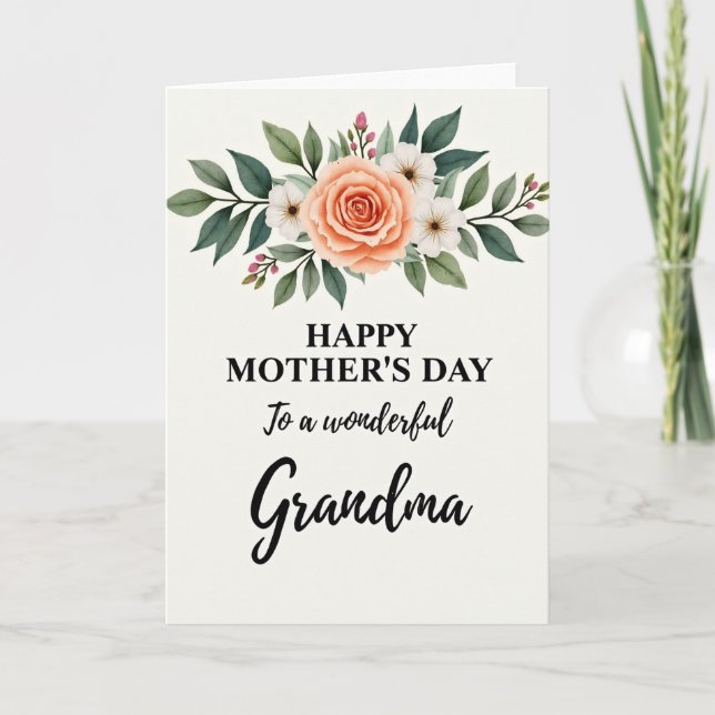 Sötaste Mormors Dag Blomsterkort Kort (Framsida)
