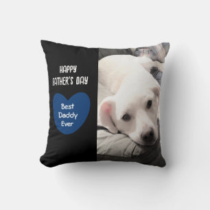 Sötaste Pappan Någonsin Valp Hund Blå Hjärta 1 Fot Kudde