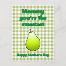 Sötaste Pear Mors dag-vykort