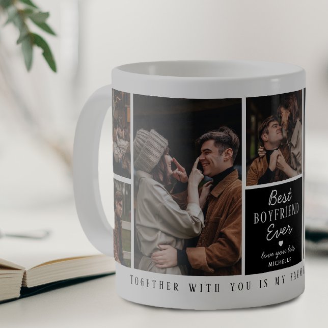 Sötaste "pojkvän" någonsin 7-foto collage kaffemugg (Skapare uppladdad)