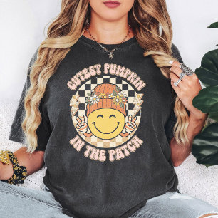 Sötaste Pumpafältet Groovy Leende Fred Höst T Shirt