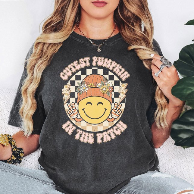 Sötaste Pumpafältet Groovy Leende Fred Höst T Shirt (Skapare uppladdad)