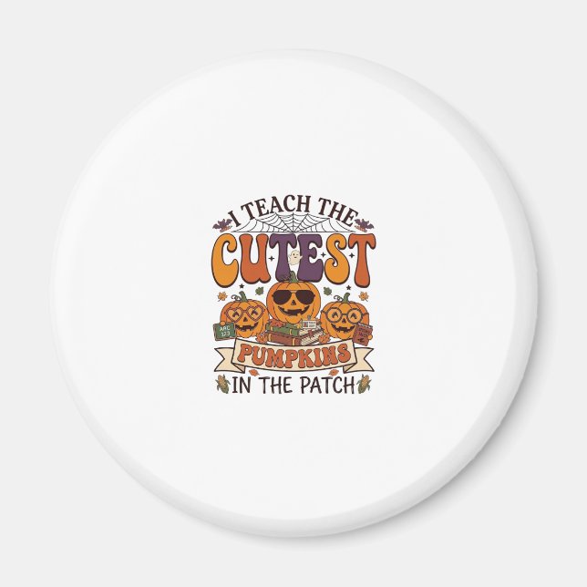 Sötaste Pumpak Halloween Lärare Glasögon Böcker_1 Magnet (Framsidan)