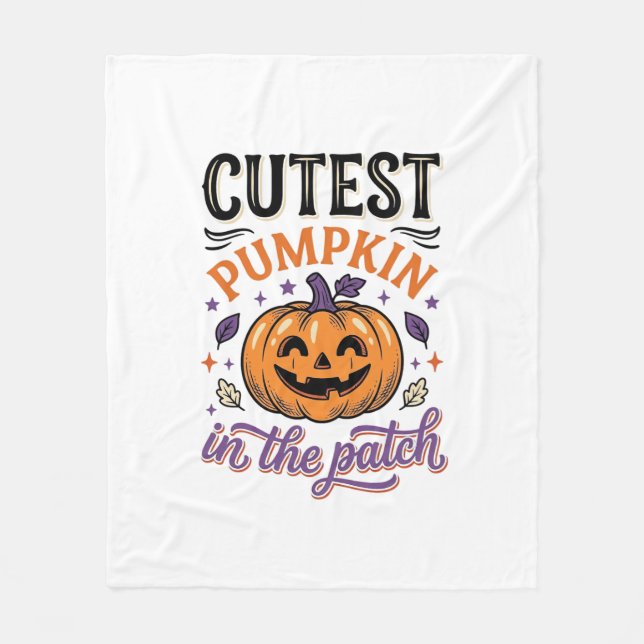 Sötaste pumpen i lappen Halloween tröja design Fleecefilt (Framsidan)