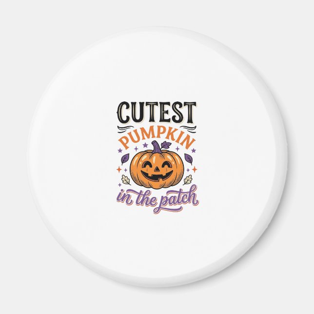 Sötaste pumpen i lappen Halloween tröja design Magnet (Framsidan)