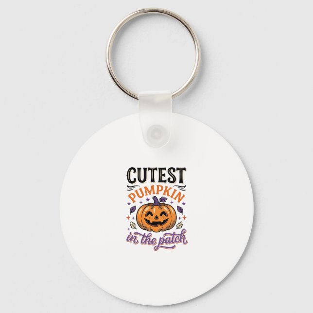 Sötaste pumpen i lappen Halloween tröja design Nyckelring (Framsida)