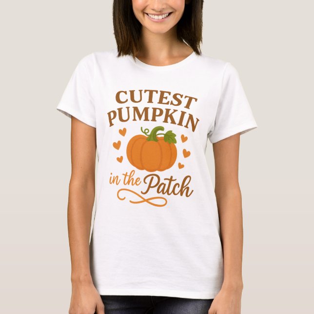 Sötaste pumpor i lappen höst t shirt (Framsida)