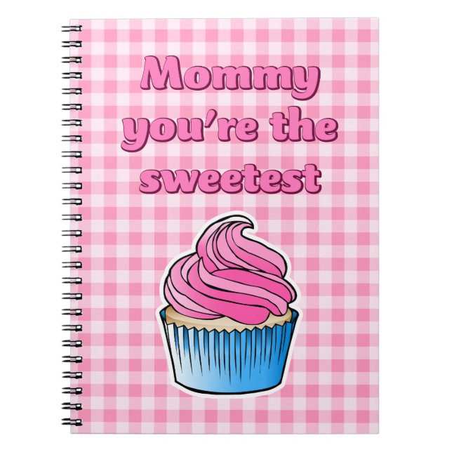 Sötaste Rosa Cupcake Anteckningsbok (Framsidan)