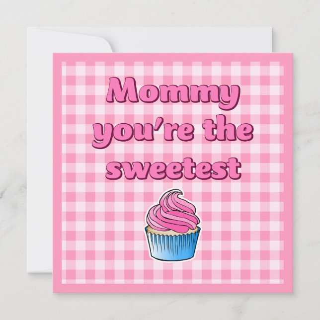 Sötaste Rosa Cupcake Kort (Framsida)