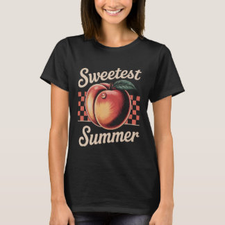 Sötaste sommarpersiko-retro T-Shirt - Vintage Summ