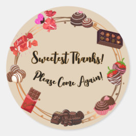 Sötaste tack, Sticker Runt Klistermärke