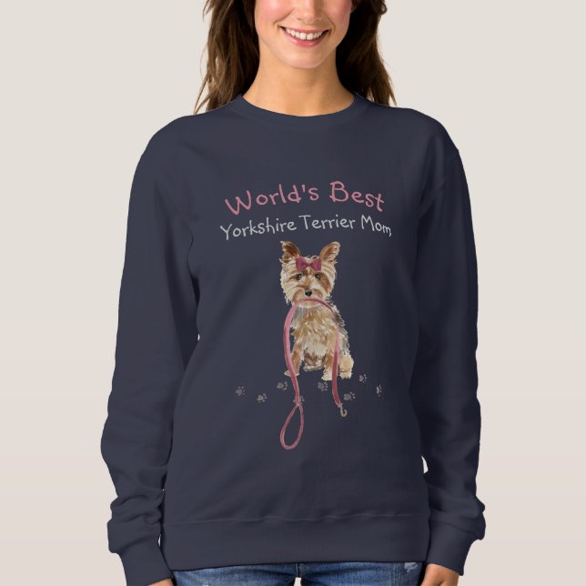 Sötaste Världens Bästa Yorkshire Terrier Mamma T Shirt (Framsida)