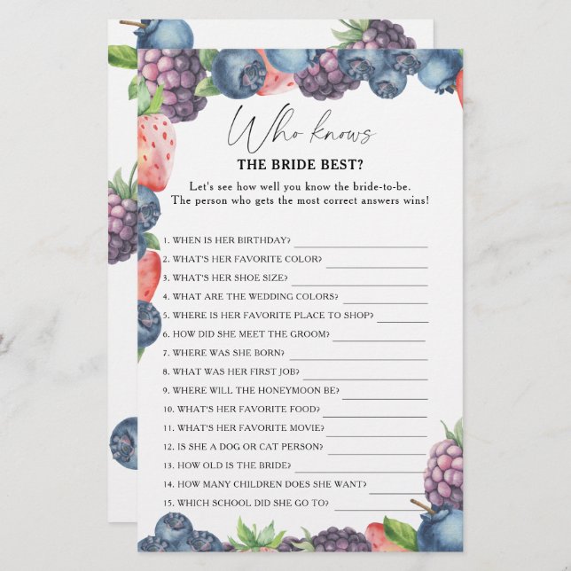 Sötbär - Vem vet vilket briljant bästa spel? (Fram/baksida)