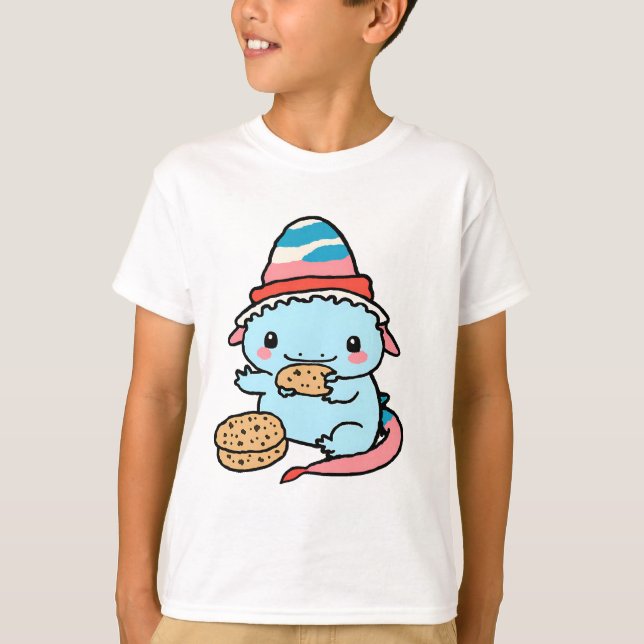 Sötblå axolotls christmas-tröjor t shirt (Framsida)