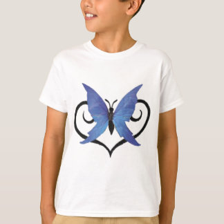Sötblå kärlek-fjäril t-shirt