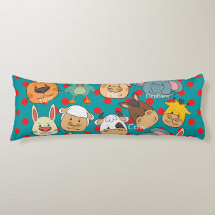 Sötblåa djur på gården gris kanin hundar ko-killin kroppskudde