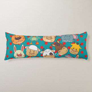 Sötblåa djur på gården gris kanin hundar ko-killin kroppskudde