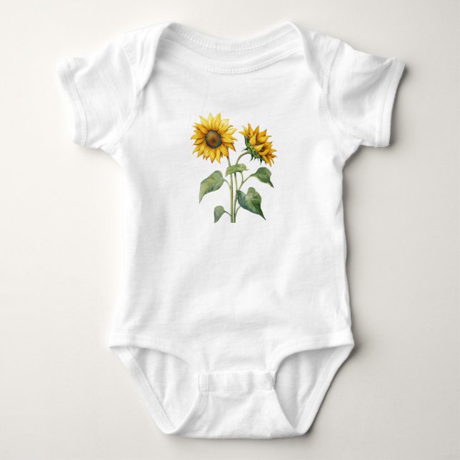 Sötblommor Vild Flowers, Adsible Baby T Shirt (Framsida)