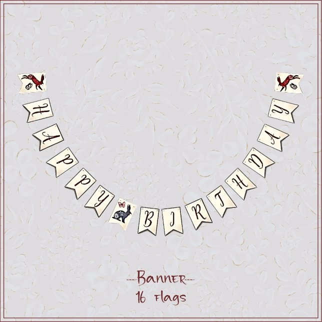 Sötboho folkart kanin Hygge blommigt Vimplar (Skapare uppladdad)