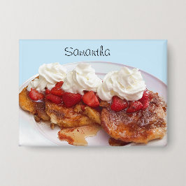 Sötbröd med jordgubbar och grädde knapp