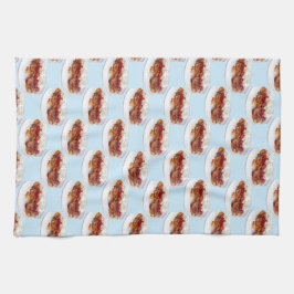 Sötbröd med jordgubbar och grädde kökshandduk