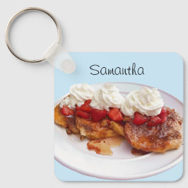 Sötbröd med jordgubbar och grädde nyckelring