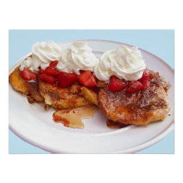 Sötbröd med jordgubbar och grädde perfect poster