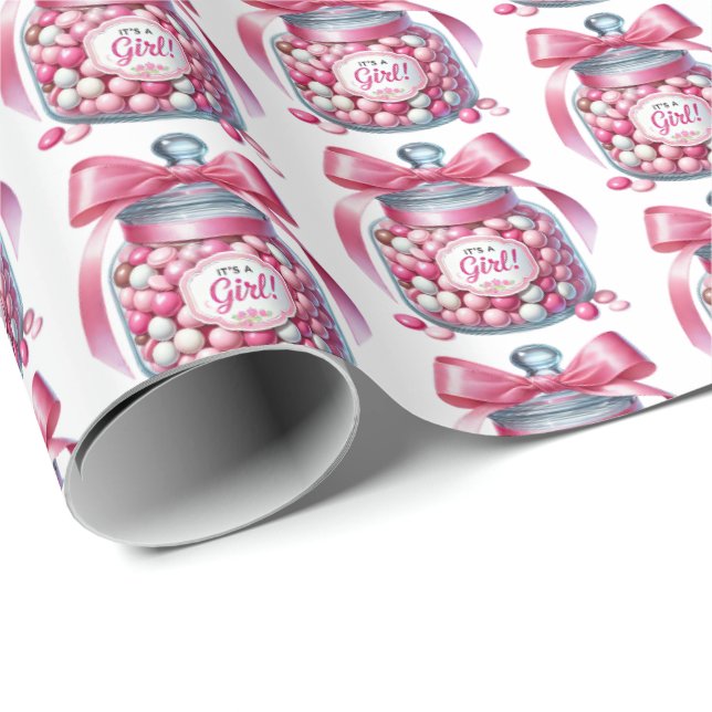 Sötburna flickor, godis, babydusch presentpapper (Rullad Hörn)