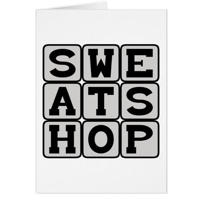 Sötbutiken, stackars arbetande Villkor Hälsningskort (Framsidan)