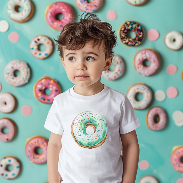 Sötdags Pastel Grönt Donut Birthday T Shirt (Skapare uppladdad)