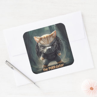 Sötdator Cute Halloween Katt Fyrkantigt Klistermärke