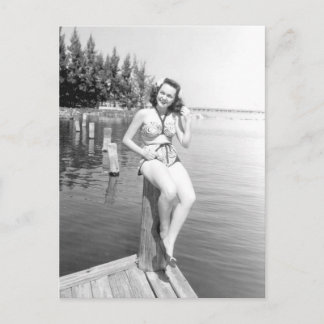 Sötdräkt! Svartvitt foto Vykort